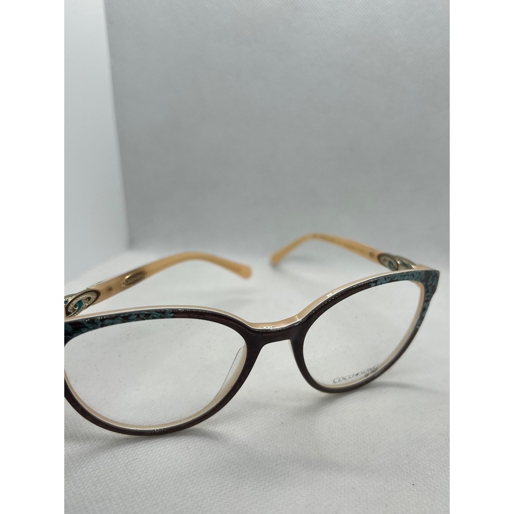 Coco Song Swing Alone Col. 3 Brown Teal Cat Eye Eyeglass Frames 53-18-135 CV236